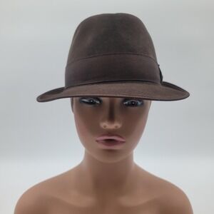 Akubra Hampton Brown Fur Felt Fedora Hat Made in Australia Size 58